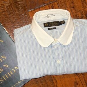 Polo Ralph Lauren Club Collar Striped Shirt Polo Fine Shirting Harrods Exclusive